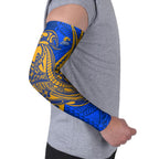 Personalized West Coast Eagles Arm Sleeves Polynesian Tribal Eagle Mascot With Hibiscus Floral Art