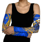 Personalized West Coast Eagles Arm Sleeves Polynesian Tribal Eagle Mascot With Hibiscus Floral Art
