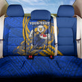 Personalized West Coast Eagles Back Car Seat Cover Polynesian Tribal Eagle Mascot With Hibiscus Floral Art