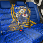 Personalized West Coast Eagles Back Car Seat Cover Polynesian Tribal Eagle Mascot With Hibiscus Floral Art