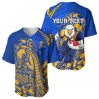 Personalized West Coast Eagles Baseball Jersey Polynesian Tribal Eagle Mascot With Hibiscus Floral Art