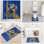 Personalized West Coast Eagles Bathroom Set Polynesian Tribal Eagle Mascot With Hibiscus Floral Art