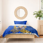 Personalized West Coast Eagles Bedding Set Polynesian Tribal Eagle Mascot With Hibiscus Floral Art