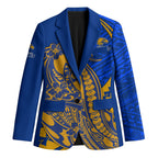 Personalized West Coast Eagles Blazer Polynesian Tribal Eagle Mascot With Hibiscus Floral Art