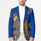 Personalized West Coast Eagles Blazer Polynesian Tribal Eagle Mascot With Hibiscus Floral Art