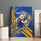 Personalized West Coast Eagles Canvas Wall Art Polynesian Tribal Eagle Mascot With Hibiscus Floral Art