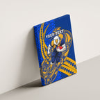Personalized West Coast Eagles Canvas Wall Art Polynesian Tribal Eagle Mascot With Hibiscus Floral Art
