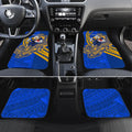 Personalized West Coast Eagles Car Mats Polynesian Tribal Eagle Mascot With Hibiscus Floral Art