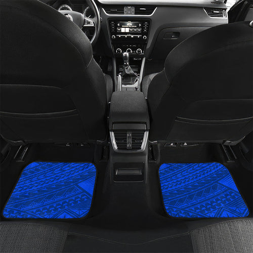 Personalized West Coast Eagles Car Mats Polynesian Tribal Eagle Mascot With Hibiscus Floral Art