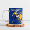 Personalized West Coast Eagles Ceramic Mug Polynesian Tribal Eagle Mascot With Hibiscus Floral Art
