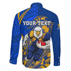 Personalized West Coast Eagles Family Matching Off The Shoulder Long Sleeve Dress and Hawaiian Shirt Polynesian Tribal Eagle Mascot With Hibiscus Floral Art