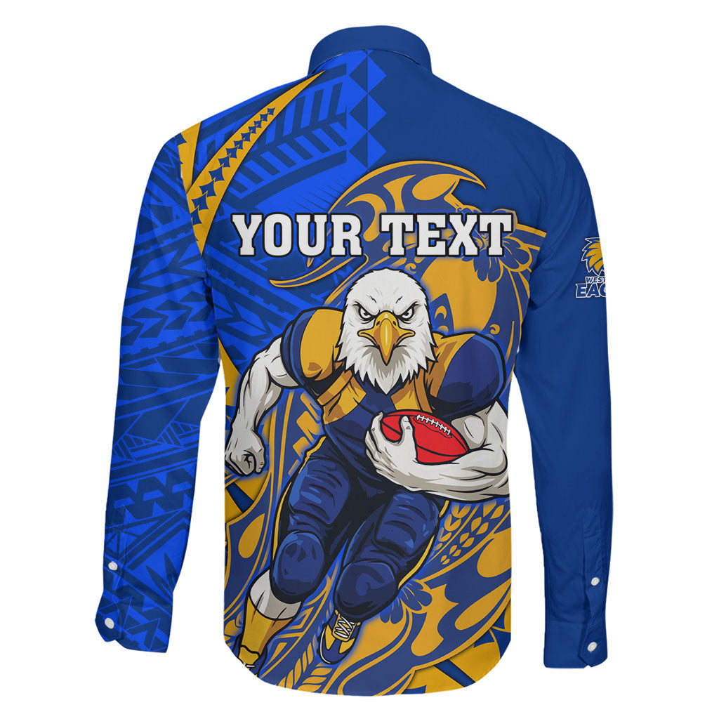 Personalized West Coast Eagles Family Matching Tank Maxi Dress and Hawaiian Shirt Polynesian Tribal Eagle Mascot With Hibiscus Floral Art