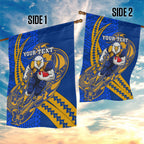 Personalized West Coast Eagles Garden Flag Polynesian Tribal Eagle Mascot With Hibiscus Floral Art