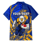 Personalized West Coast Eagles Hawaiian Shirt Polynesian Tribal Eagle Mascot With Hibiscus Floral Art