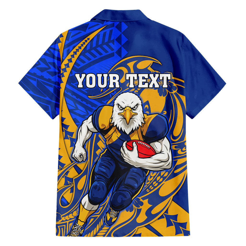 Personalized West Coast Eagles Hawaiian Shirt Polynesian Tribal Eagle Mascot With Hibiscus Floral Art