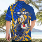Personalized West Coast Eagles Hawaiian Shirt Polynesian Tribal Eagle Mascot With Hibiscus Floral Art