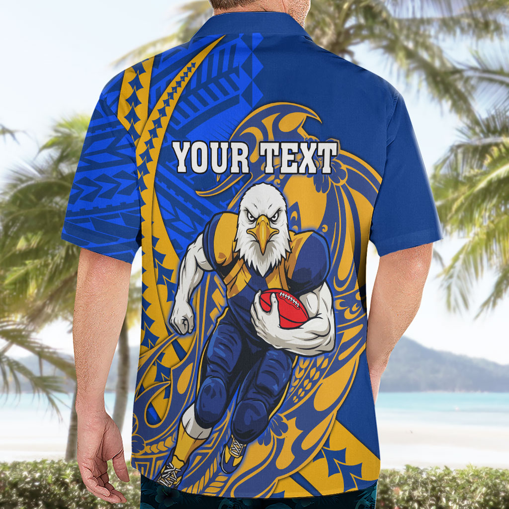 Personalized West Coast Eagles Hawaiian Shirt Polynesian Tribal Eagle Mascot With Hibiscus Floral Art