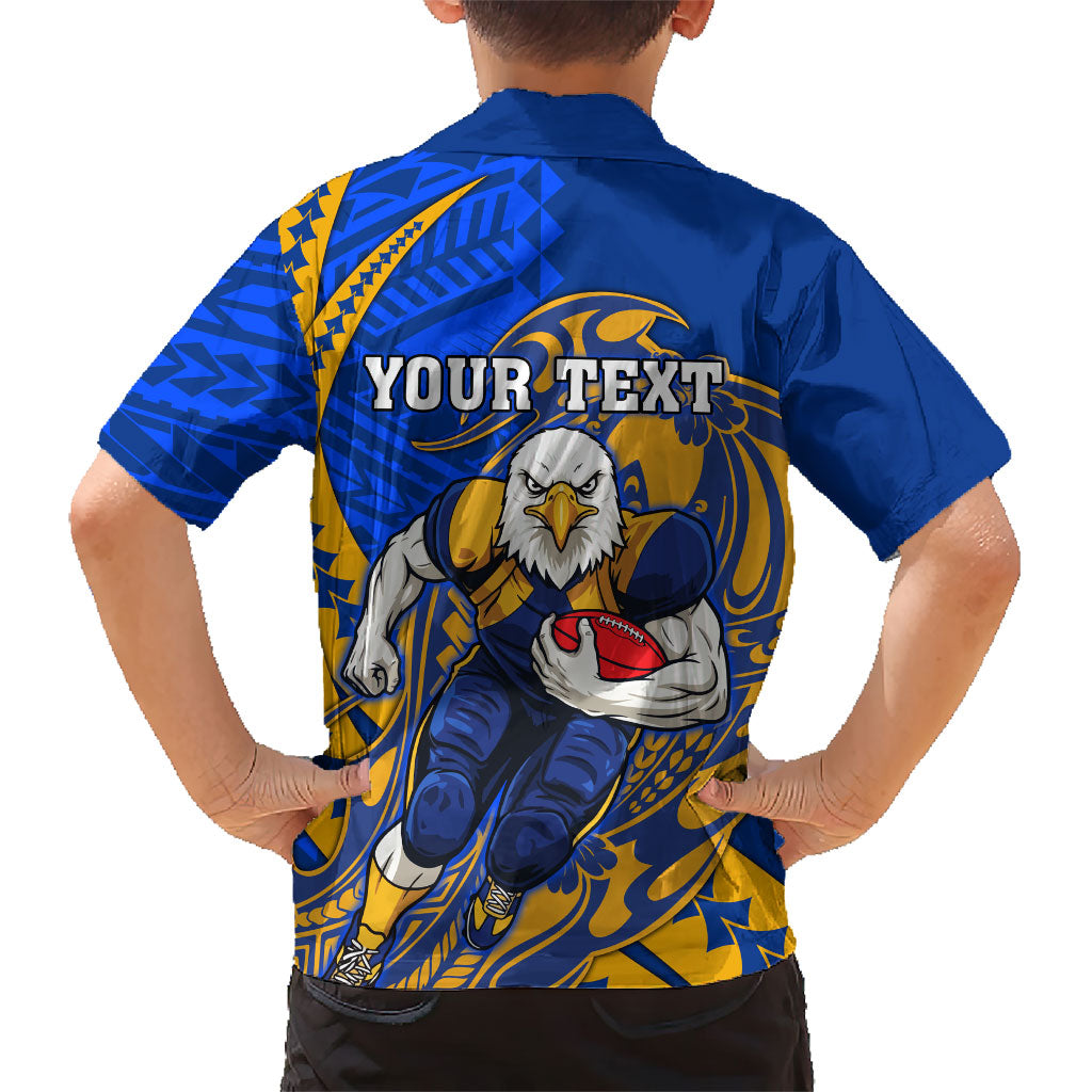 Personalized West Coast Eagles Hawaiian Shirt Polynesian Tribal Eagle Mascot With Hibiscus Floral Art