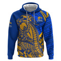 Personalized West Coast Eagles Hoodie Polynesian Tribal Eagle Mascot With Hibiscus Floral Art