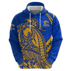 Personalized West Coast Eagles Hoodie Polynesian Tribal Eagle Mascot With Hibiscus Floral Art