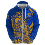 Personalized West Coast Eagles Hoodie Polynesian Tribal Eagle Mascot With Hibiscus Floral Art