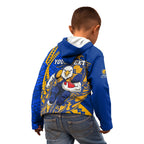 Personalized West Coast Eagles Kid Hoodie Polynesian Tribal Eagle Mascot With Hibiscus Floral Art