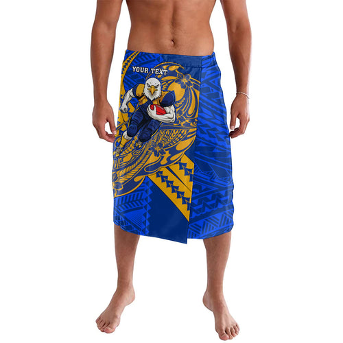 Personalized West Coast Eagles Lavalava Polynesian Tribal Eagle Mascot With Hibiscus Floral Art