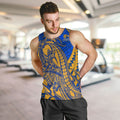 Personalized West Coast Eagles Men Tank Top Polynesian Tribal Eagle Mascot With Hibiscus Floral Art