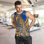 Personalized West Coast Eagles Men Tank Top Polynesian Tribal Eagle Mascot With Hibiscus Floral Art