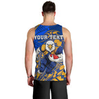 Personalized West Coast Eagles Men Tank Top Polynesian Tribal Eagle Mascot With Hibiscus Floral Art