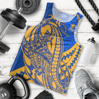 Personalized West Coast Eagles Men Tank Top Polynesian Tribal Eagle Mascot With Hibiscus Floral Art