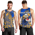 Personalized West Coast Eagles Men Tank Top Polynesian Tribal Eagle Mascot With Hibiscus Floral Art