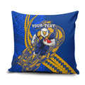 Personalized West Coast Eagles Pillow Cover Polynesian Tribal Eagle Mascot With Hibiscus Floral Art