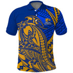 Personalized West Coast Eagles Polo Shirt Polynesian Tribal Eagle Mascot With Hibiscus Floral Art