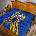 Personalized West Coast Eagles Quilt Polynesian Tribal Eagle Mascot With Hibiscus Floral Art