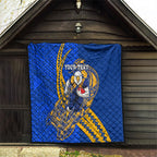 Personalized West Coast Eagles Quilt Polynesian Tribal Eagle Mascot With Hibiscus Floral Art