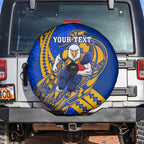 Personalized West Coast Eagles Spare Tire Cover Polynesian Tribal Eagle Mascot With Hibiscus Floral Art