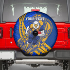 Personalized West Coast Eagles Spare Tire Cover Polynesian Tribal Eagle Mascot With Hibiscus Floral Art