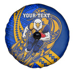 Personalized West Coast Eagles Spare Tire Cover Polynesian Tribal Eagle Mascot With Hibiscus Floral Art