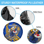 Personalized West Coast Eagles Spare Tire Cover Polynesian Tribal Eagle Mascot With Hibiscus Floral Art