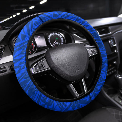 West Coast Eagles Steering Wheel Cover Polynesian Tribal Eagle Mascot With Hibiscus Floral Art