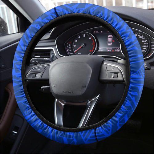 West Coast Eagles Steering Wheel Cover Polynesian Tribal Eagle Mascot With Hibiscus Floral Art