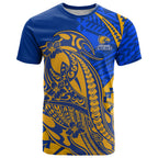 Personalized West Coast Eagles T Shirt Polynesian Tribal Eagle Mascot With Hibiscus Floral Art