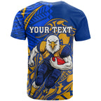 Personalized West Coast Eagles T Shirt Polynesian Tribal Eagle Mascot With Hibiscus Floral Art
