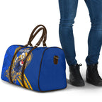 Personalized West Coast Eagles Travel Bag Polynesian Tribal Eagle Mascot With Hibiscus Floral Art