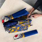 Personalized West Coast Eagles Umbrella Polynesian Tribal Eagle Mascot With Hibiscus Floral Art