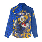 Personalized West Coast Eagles Women Casual Shirt Polynesian Tribal Eagle Mascot With Hibiscus Floral Art