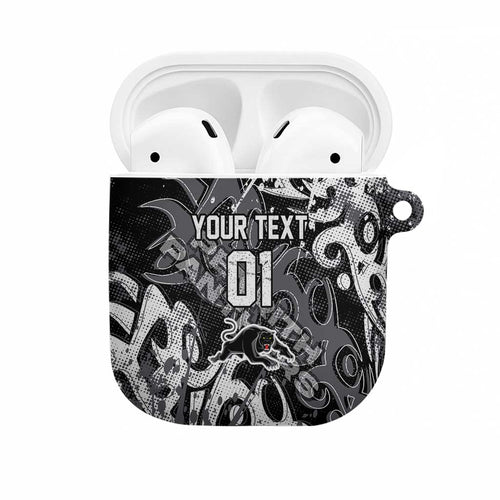 Personalized Penrith Panthers Rugby AirPods Case Urban Street Graffiti Style - Distressed Splatter Elements