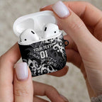 Personalized Penrith Panthers Rugby AirPods Case Urban Street Graffiti Style - Distressed Splatter Elements