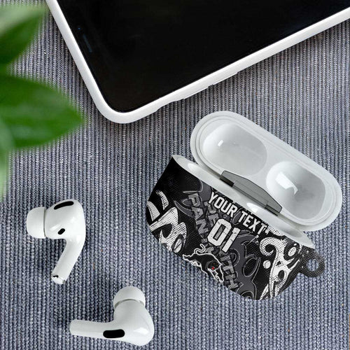 Personalized Penrith Panthers Rugby AirPods Case Urban Street Graffiti Style - Distressed Splatter Elements